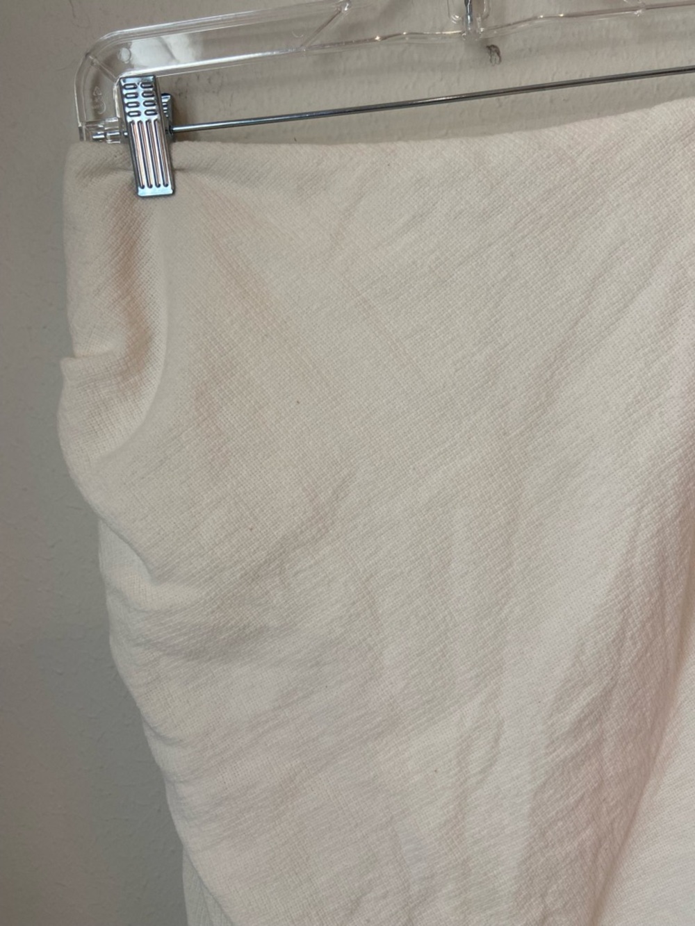 Jonathan Simkhai Hayden Ivory Ruched Midi Skirt Side Slit Size 6 - Picture 7 of 10